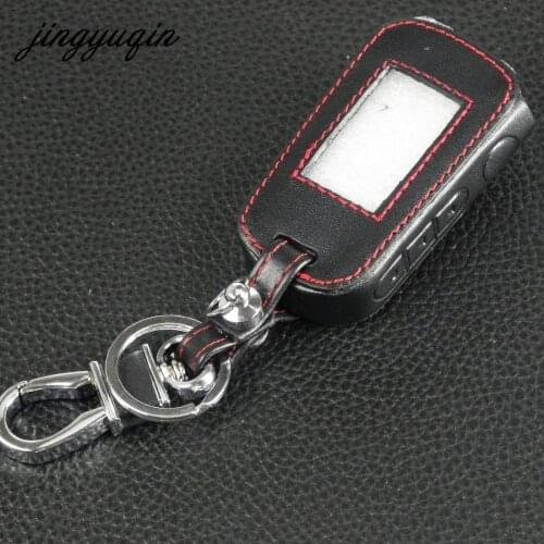 Jingyuqin 10x Leather Key Case For Starline Twage A92/A94/V62/A62/A6 Two-Way Car Alarm LCD Transmitter Remote Control Fob Cover