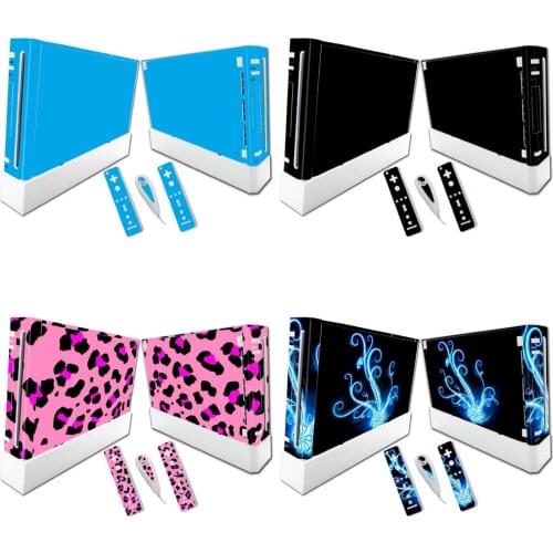 For W ii Console Cover with Remotes Controller Skins For Nintend w ii skin sticker for w ii skin