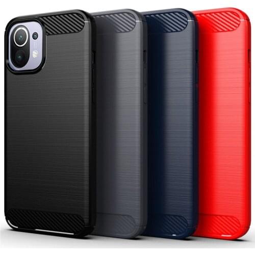 Carbon Fiber Case For Mi 11 Capas Shockproof Soft TPU Cover For Redmi 9 9A 9C Note 9 Pro Mi 10 10T Pro Lite 11 Fundas