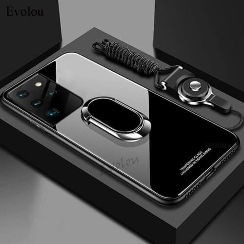 For Samsung Galaxy S21 Ultra Case Magnet Ring Holder Stand Phone Case For Samsung S20 Plus A32 A52 A72 Tempered Glass Back Cover
