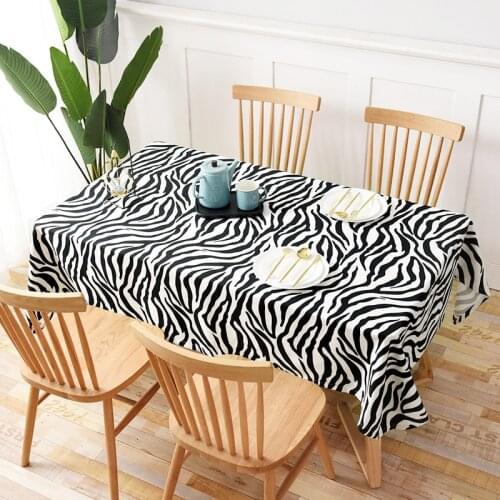 Nordic style black and white zebra-striped fashion tablecloth dining table TV cabinet rectangular microwave oven cover