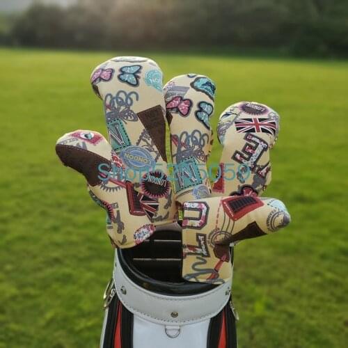 Colorful Golf Club Driver Fairway Wood Hybrid Putter Headcover Yes Letter Printed Universal For Golf Club Head Protect Cover