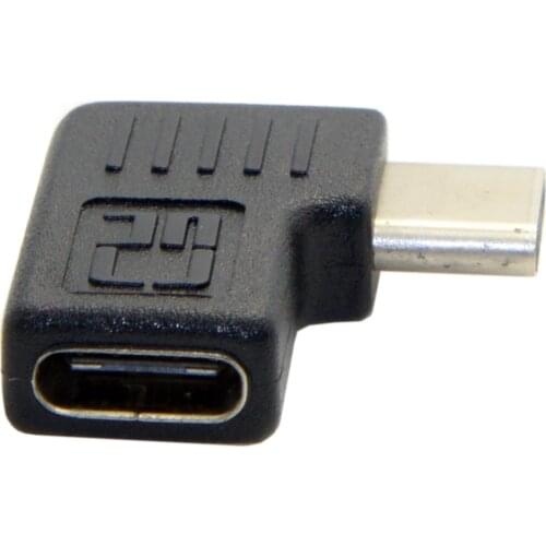 CYSM 90 Degree Right & Left Angled USB 3.1 Type-C Male to Female Extension Adapter for Laptop & Tablet & Mobile Phone