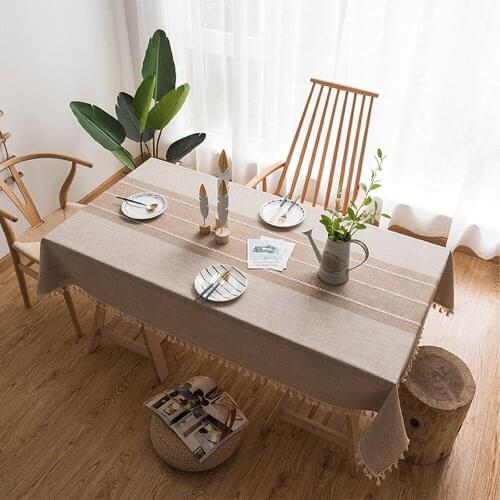 Decorative Table Cloth Rectangular Tablecloths Dining Table Cover Solid Color Cotton Linen Tablecloth Byetee Dining Table Cover