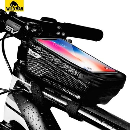 Wild Man Rainproof Bike Bag Bicycle Frame Cycling Bag Bike Phone Case Holder Touch Screen Bicycle Accessories Top Tube Bags