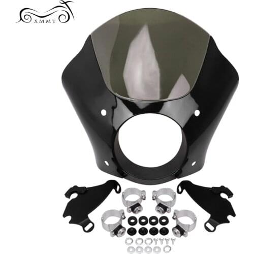 Smoke Windshield Gauntlet Headlight Fairing Quarter Headlamp Mask Cowl For Harley Sportster XL FXD