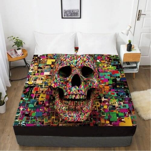 Elastic fitted sheet bed sheet With An Elastic Band 160x200/180/200/150x200 Mattress Cover Bed cover 1pc Skull Deadpool dream