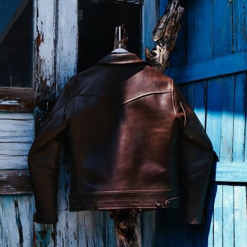 CDJ-123SS Read Description! Cidu Asian Size Mens Slim Vintage Genuine Italian Tuscany Cow Leather Storm Rider Jacket