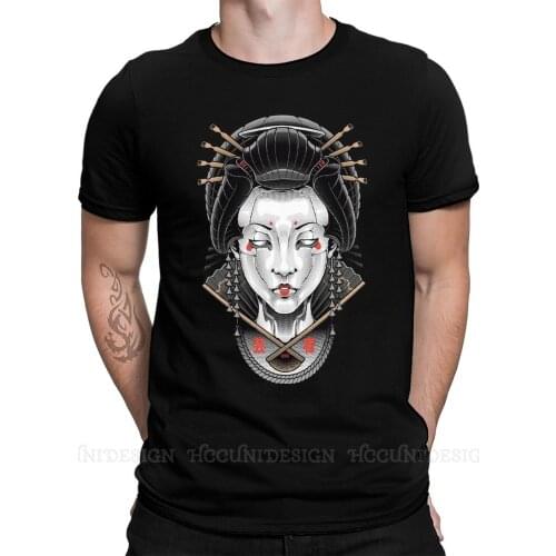 Mens Mecha Geisha T Shirts Japanese Geisha Samurai Tradition 100% Cotton Clothing Funny Short Sleeve Crewneck Tee Shirt