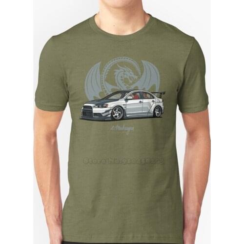Lancer Evo X T-Shirts Pure Cotton O-Neck T Shirt Men Mitsubishi Cars Automotive Auto Japan Jdm Mitsubishi Lancer Evolution Ix