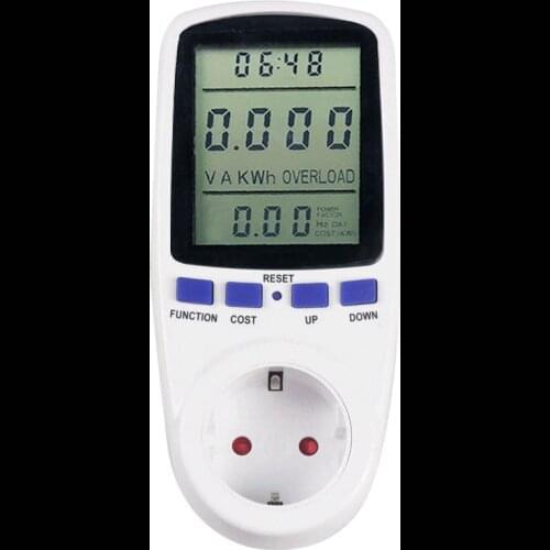 220V AC EU Digital LCD Power Meter Wattmeter Socket Wattage Kwh Energy Meter FR US UK AU BR Measuring Outlet Power Analyzer