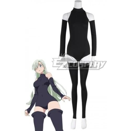 The Seven Deadly Sins Nanatsu no Taizai Elizabeth Liones Black Jumpsuit Girls Halloween Party Set Cosplay Costume E001