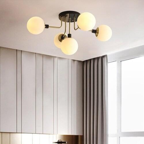 Nordic Copper Beanstalk Chandelier Household Creative Restaurant Living Room Cozy Bedroom American Style Hotel Room Hanging Lamp