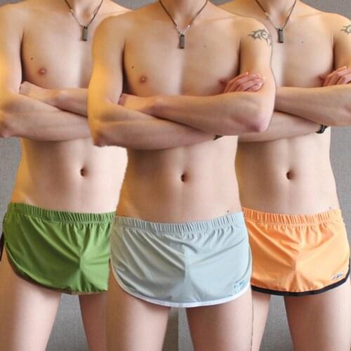 Lounge Pajama Sleep Bottoms Mens Sexy Underwear Shorts Boxers Casual Home Comfortable Side Split Loose Pajama Bottoms Boxers