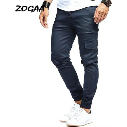 ZOGAA Pants Men Summer New Mens Casual Sports Trousers Pocket Casual Safari Style Daily Skinny Mid Waist Male Fashion Chic New
