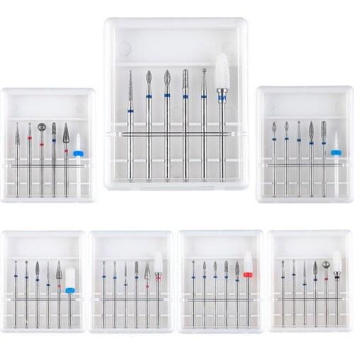 Nail Drill Bits Set Ceramic Diamond Milling Cutter for Manicure Rotary Burr Clean Bits Electric Machine Art Accessory