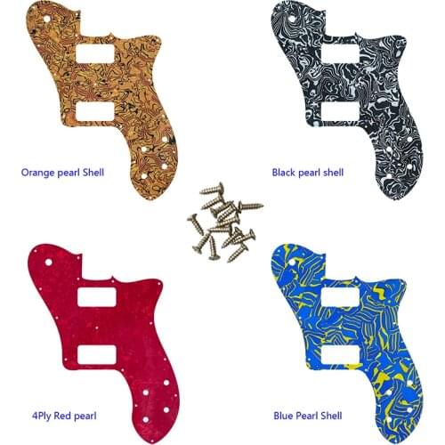 Pleroo Custom Guitar Parts - For US FD 72 Tele Deluxe Reissue Guitar Pickguard With TV Jones Humbucker Replacement