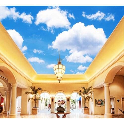 Mural 3d wallpaper Blue sky and cloud ceiling living room Home Decoration Non woven wallpaper Backdrop wallpaper