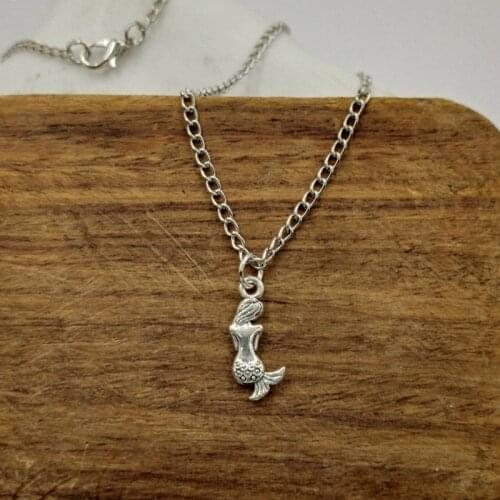 New fashion Mermaid Pendants Water wave chain Mens Womens silver necklace Jewelry Gift