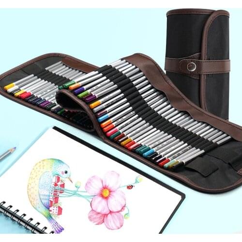 New 72-color Colored Pencil Set Rollable Canvas Pencil Case WaterColor Pencils School Office Supplies Painting Set