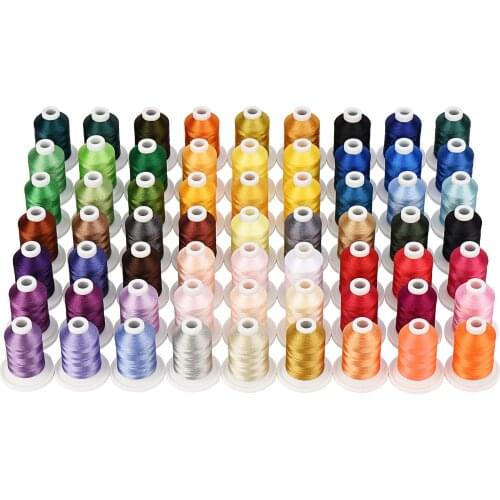 Snap Spools Polyester Embroidery Sewing Thread 63 Brother Colors Kit 40WT (TKT 120, Tex 27) for Most Sewing Embroidery Machines