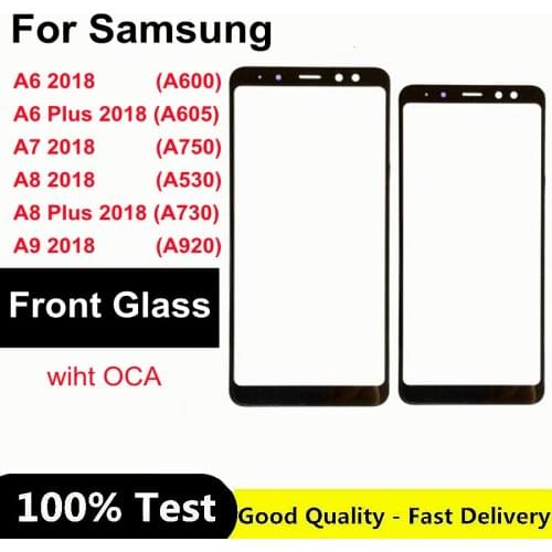 A9 Front Panel For Samsung Galaxy A6 A7 A8 Plus 2018 A600 A605 A530 A720 A750 A920 Touch Panel Front Outer Glass Cover