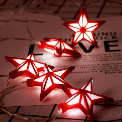 Star LED String Lights Ramadan Leds Light for Window Garland Curtain Decoration Red Pendant Indoor Home Party Decors Fairy Luces