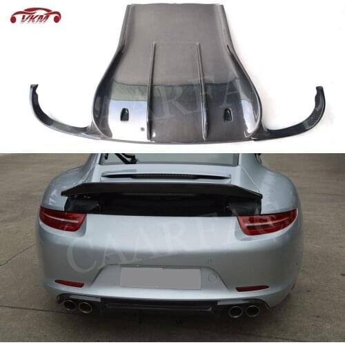 VRS Style Carbon Fiber Rear Lip Spoiler Diffuser Fits for Porsche 911 991.1 991.2 Carrera 991 GT3 2012 2013 2014 2015