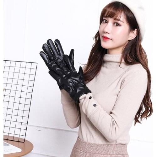 Winter Touch Screen PU Leather Gloves Women Men Waterproof Thick Warm Winter Gloves Christmas Gifts luvas