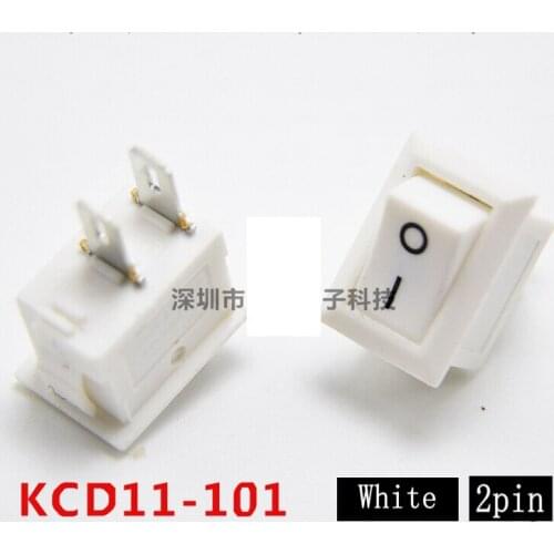 10PCS Rocker Switch KCD11-101 3A 250V 10*15 21*15 ON-OFF 2Pin 10X15 Ship Ttype Switch White 15*21 Rocker Power Switch 15*21 NEW