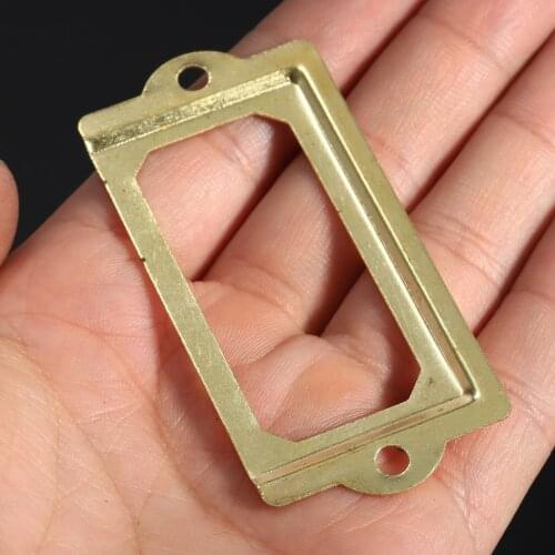 12pcs Metal Drawer Label Frame Handle File Name Card Holder For Furniture Cabinet Drawer Box Case