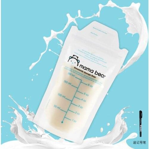 50 Pieces/lot 180ml Breast Milk Storage Bag Freshness Milk Storage Bag Freezer Storage Disposable Milk Bags Health Breast Milk