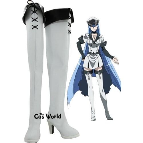 Akame ga KILL! Esdese Esdeath Anime Customize Cosplay High Heels Shoes Boots