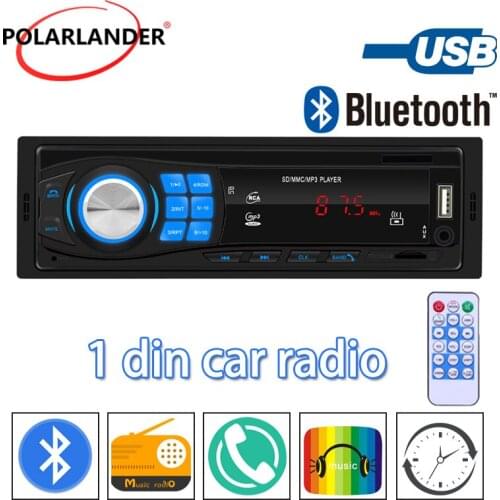 Car Radio 1 Din Four Output Bluetooth Stereo MP3 Player 45W LED Digital Tube 12V In-dash FM AUX IN USB TF Universal Autoradio