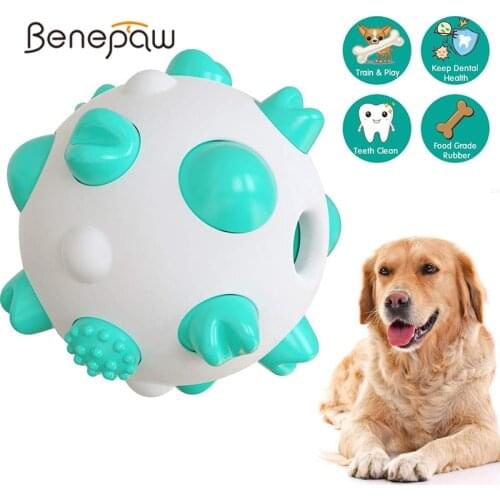 Benepaw Bite Resistant IQ Treat Dog Ball Interactive Food Dispensing Pet Chew Toys For Small Medium Large Dogs Teeth Cleaning