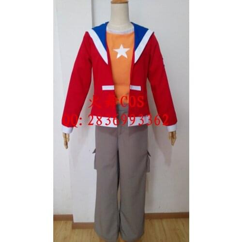 3DS Yo kai Watch Nate Keita Amano Cosplay Costume Anime Custom Made Full Set Uniform