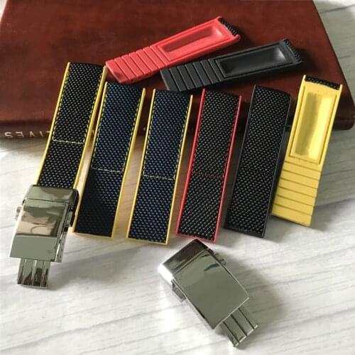 Nylon fabric black Watch Band Watchband For Breitling strap for NAVITIMER WORLD Avenger/navitimer belt 22mm folding buckle