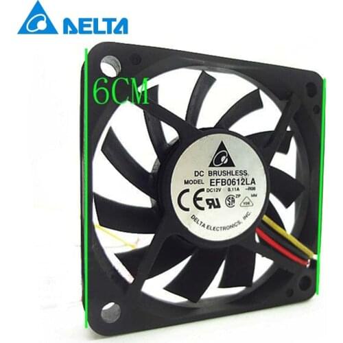 EFB0612LA 60x60x10 MM 3Wire 60mm 6cm DC 12V 13.5CFM server inverter axial cooler cooling Fan