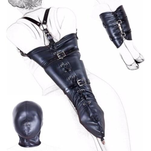 Adult Toys for CouplesPU Leather Sex Bondage BDSM Hands Wrists Arms & Legs Binder Slave Wrist Cuffs Armbinders