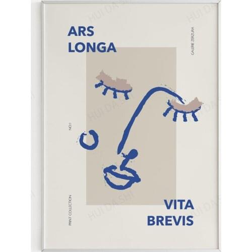 Art Is Long, Life Is Short - Printable Wall Art - Pastel Color Print - Woman Figure - Picasso Inspired Exhibition Poster