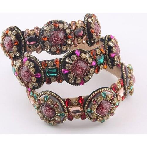 Round rhinestone flower color gorgeous headbandNew fashion baroque inlaid rhinestone color personality hair accessories 957