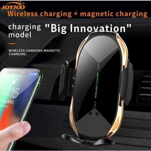 Magnetic Car Wireless Mobile Phone Charging Bracket Built-in Suction Cup Car Air Outlet Navigation Fixed Frame