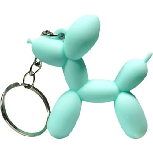 Fashion Keychain Punk Balloon Dog Soft Rubber Dog Keychains for Women Bag Pendant Jewelry Trinket Mens Car Key Ring Key Chain
