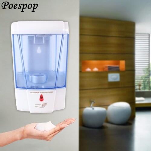 POSEPOP 700ml Auto-sensing Soap Dispenser Wall Hung ABS Plastic automatic Liquid Soap Dispenser Bathroom Accessories Wholesale