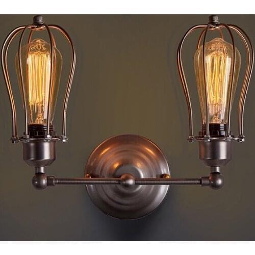 EL Two-headed grapefruit shaped wall lamp Rural style Vintage bedroom study room dining room indoor wall lights