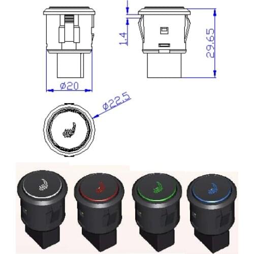 New switch Universal Seat Heater Kit car seat cushion cover seat heating pad original 12V seat heated heating pad+round switch