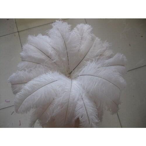 Wholesale 50pcs 14-16inch/35-40CM High Quality Natural OSTRICH FEATHERS white Color freeshipping