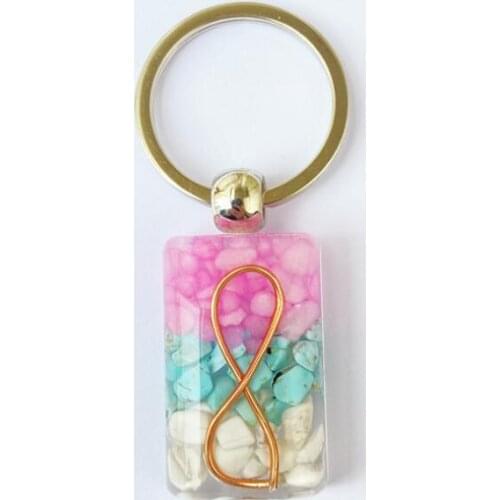 Orgonite Aogen Aogang Energy Model Keyrings For Car Natural Crystal Stone Irregular Geometry Art Trinket Key Holders