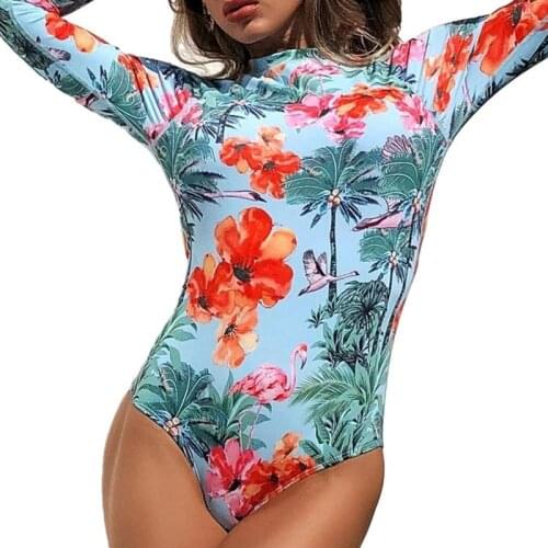 Sexy One Piece 2021 Swimsuit Female Print Backless Tight-Fitting European And American Sexy Swimsuit Monokini