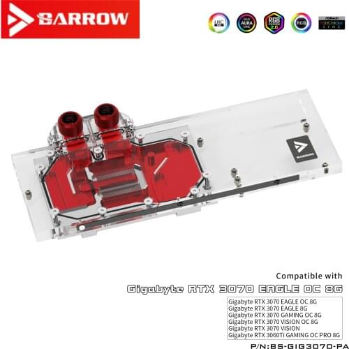 Suitable for Gigabyte 3070 GAMING OC Aurora LRC2.0 5V Barrow 3070 GPU cooler PC water-cooled video water block BS-GIG3070-PA